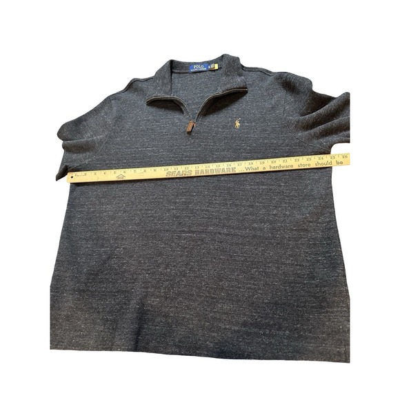 Polo Ralph Lauren Pullover Mens XL Dark Gray Estate Rib Half Zip‎ Sweater Casual - Picture 2 of 13